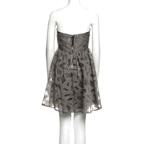 Alice + Olivia Grey Kristin Strapless Babydoll Dress Size 2 NWOT - Picture 5 of 6